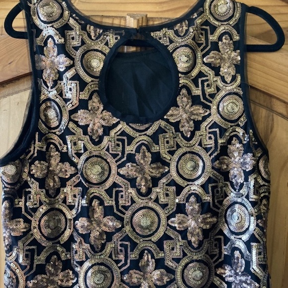 Chelsea & Violet Black and Gold Sleeveless Mini Dress - Picture 6 of 10